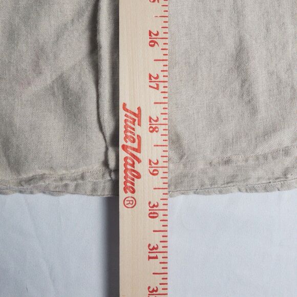 Vintage J.Crew Men's Band Collar Shirt Size L Deep Khaki 100% Linen 90’s Preppy - Picture 4 of 6